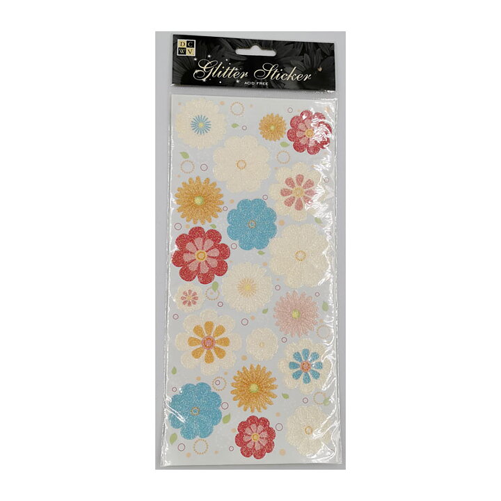 DCWV Stickers Glitter - Fun Flowers