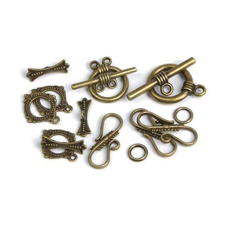 Cousin Basic Metal Findings - Antique Gold Closure Pack