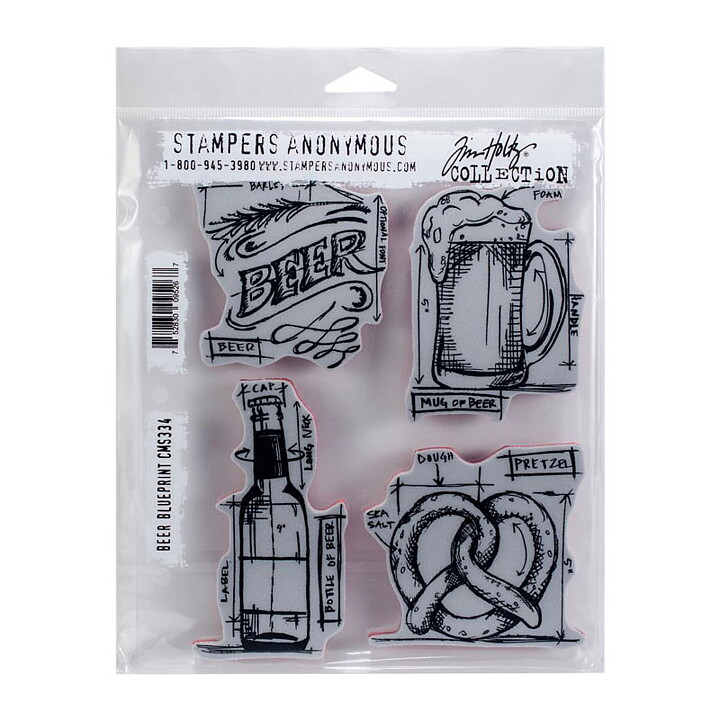 Tim Holtz Stampers Anonymous set - Beer Blueprint
