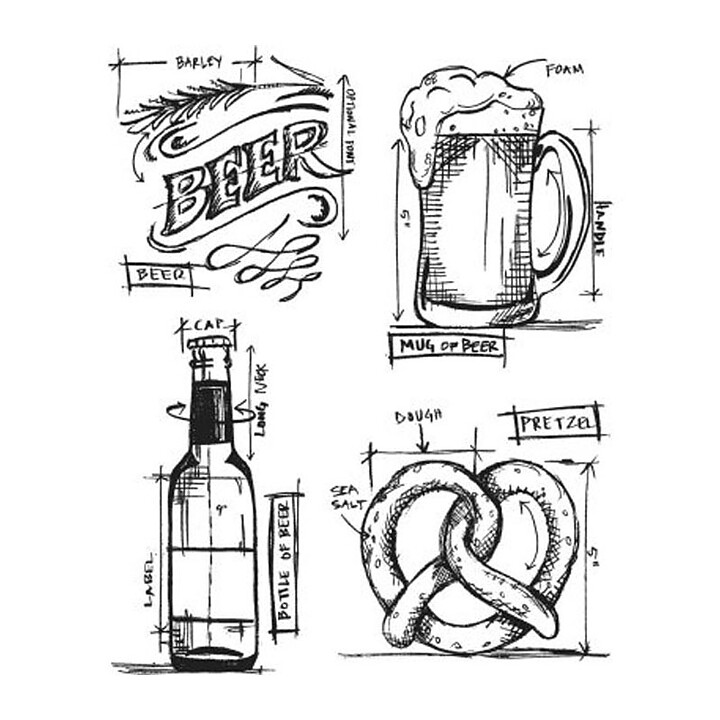 Tim Holtz Stampers Anonymous set - Beer Blueprint