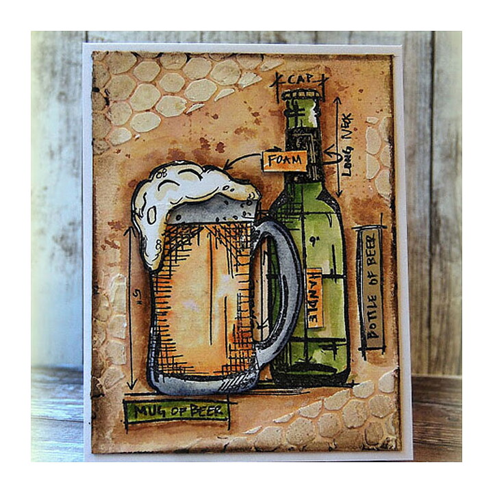 Tim Holtz Stampers Anonymous set - Beer Blueprint