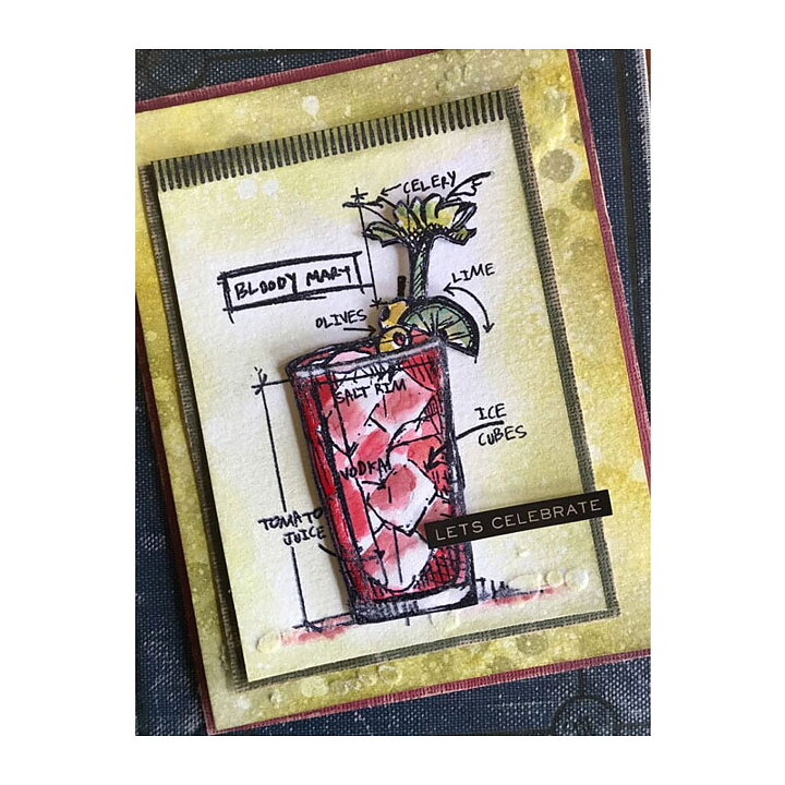 Tim Holtz Stampers Anonymous set - Cocktails Blueprint