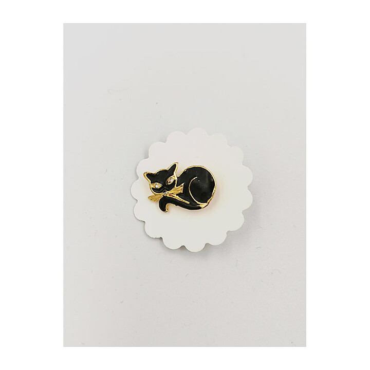 Pin - Cat with Rhinestones