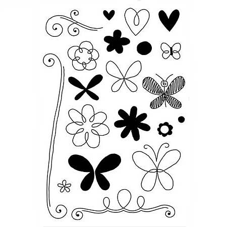 Doodlebug Design Clear Stamps - Teen Girl 1