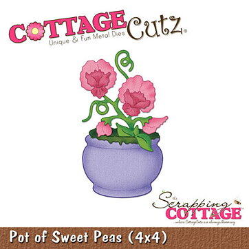 Cottage Cutz Dies 4x4 Flowers Pot of Sweet Peas