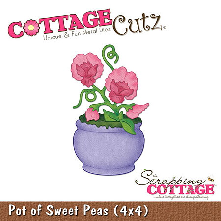 Cottage Cutz Dies 4x4 Flowers Pot of Sweet Peas