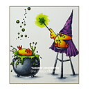 Stamping Bella Cling Rubber Stamps - Halloween The Wizard, The Witch & The Cauldron Chicks