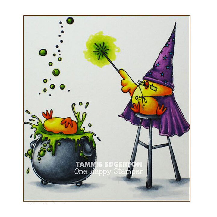 Stamping Bella Cling Rubber Stamps - Halloween The Wizard, The Witch & The Cauldron Chicks