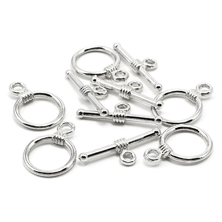Cousin Basic Metal Findings - Silver Rope Toggle2 Medium 10x19 mm