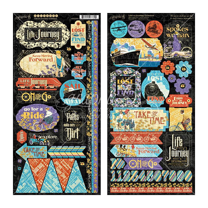 Graphic 45 Cardstock Stickers - Life's A Journey