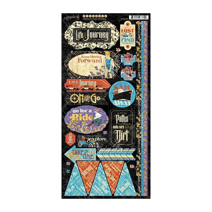 Graphic 45 Cardstock Stickers - Life's A Journey