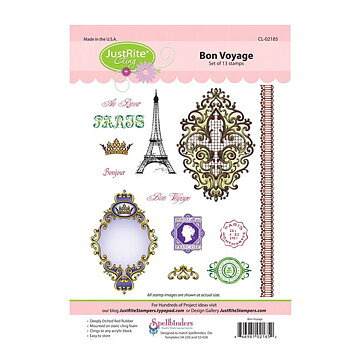JustRite Papercraft Rubber Stamp - Bon Voyage