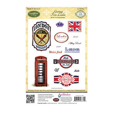 JustRite Papercraft Rubber Stamp - Greetings From London
