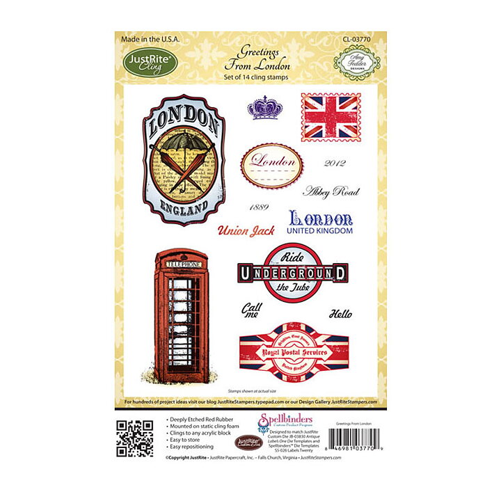 JustRite Papercraft Rubber Stamp - Greetings From London