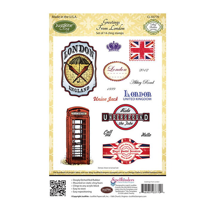 JustRite Papercraft Rubber Stamp - Greetings From London