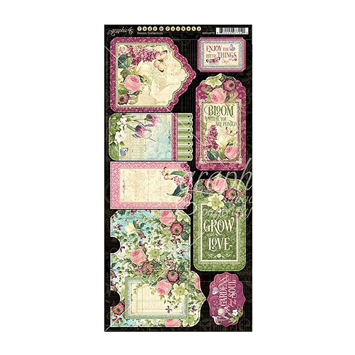 Graphic 45 Cardstock Die-Cuts - Bloom Tags & Pockets Collection