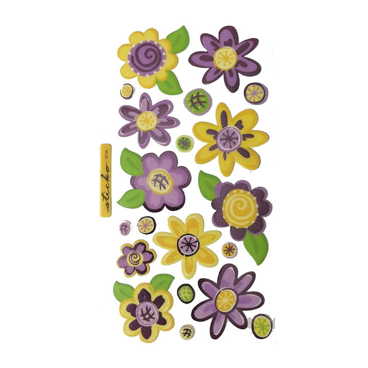 EK Success Sticko Vellum Stickers - Flowers Fabulous Sparkling