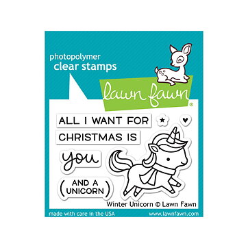 Lawn Fawn Clear Stamps 3"X2" - Winter Unicorn