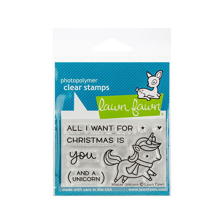 Lawn Fawn Clear Stamps 3"X2" - Winter Unicorn