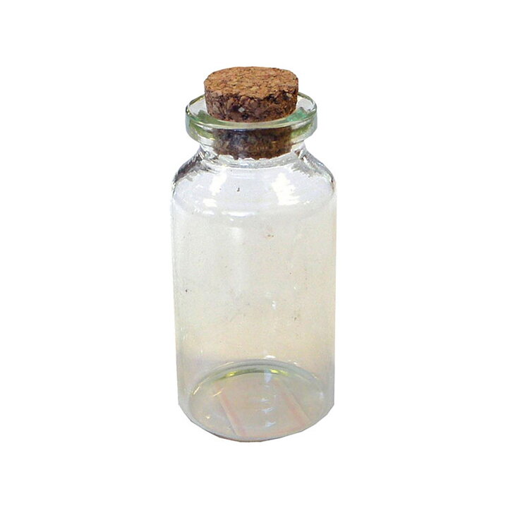 Multicraft Imports Mini Glass Containers W/Cork Lids - Clear