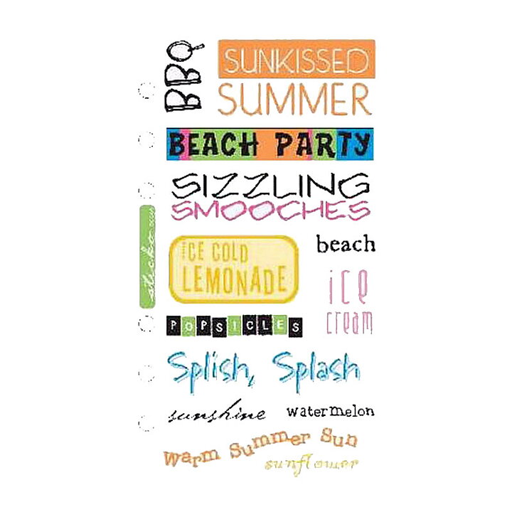 EK Success Sticko Vellum Stickers - Phrase Cafe Sunkissed Summer