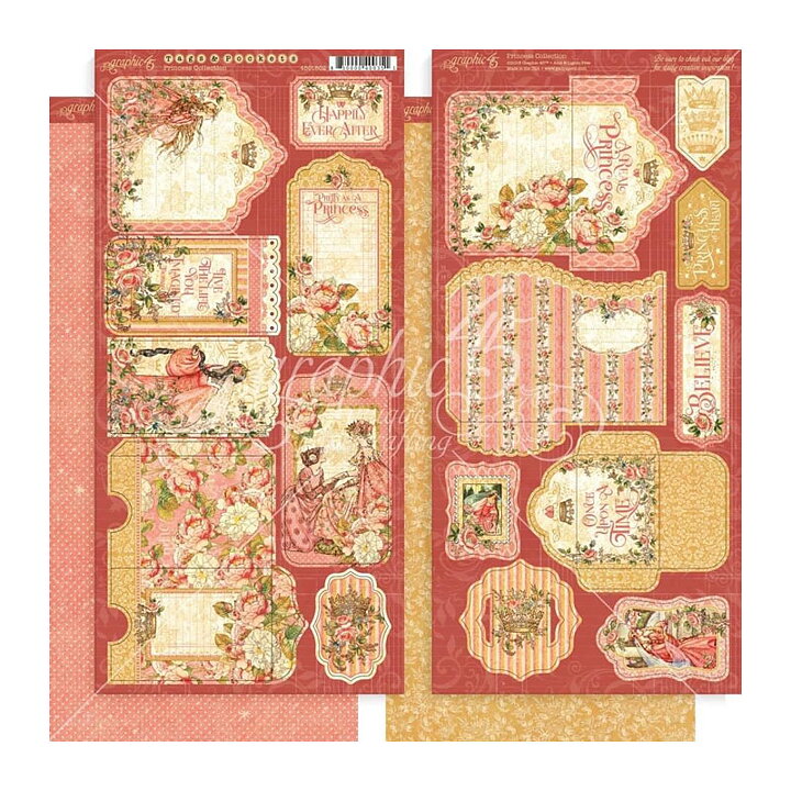 Graphic 45 Cardstock Die-Cuts - Princess Tags & Pockets Collection