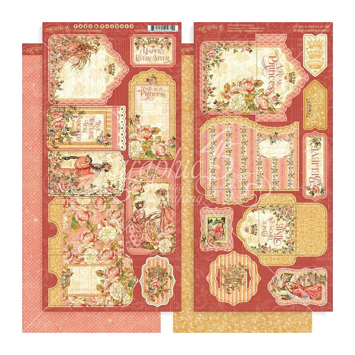 Graphic 45 Cardstock Die-Cuts - Princess Tags & Pockets Collection