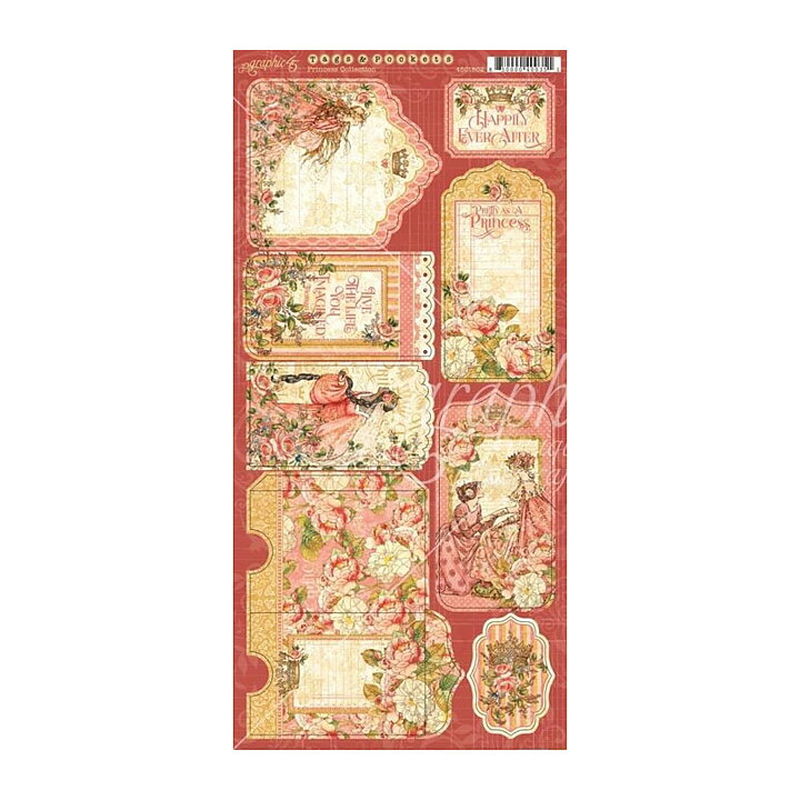 Graphic 45 Cardstock Die-Cuts - Princess Tags & Pockets Collection