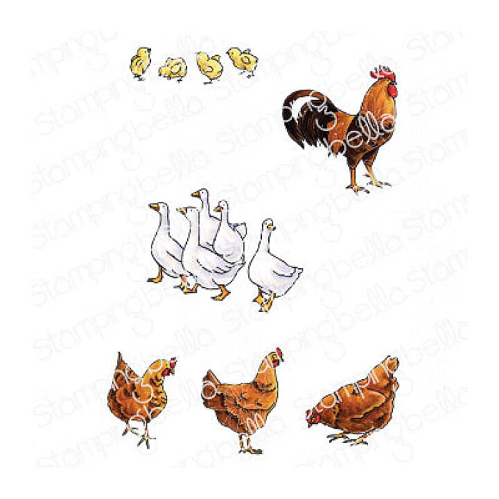 Stamping Bella Cling Rubber Stamps - Edgar And Molly's Vintage Farm Bird