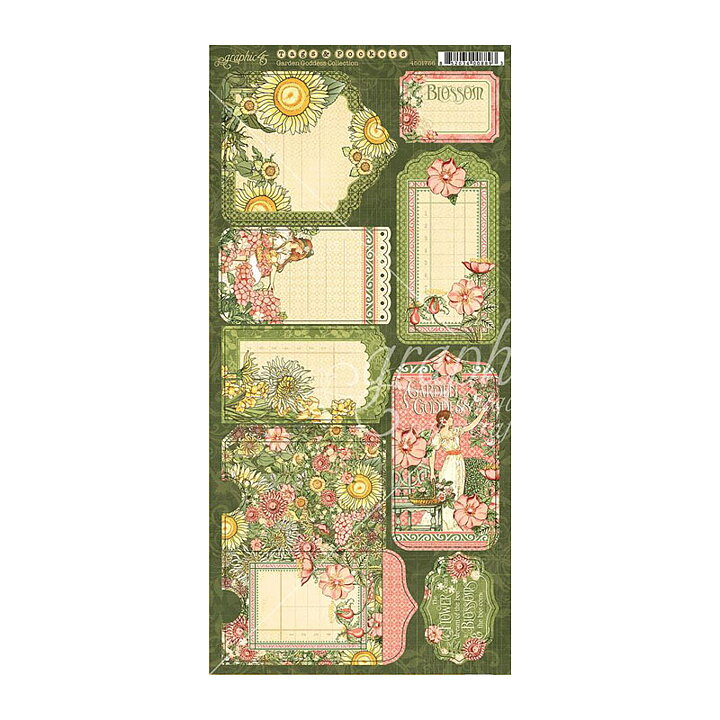 Graphic 45 Cardstock Die-Cuts - Garden Godess Tags & Pockets Collection