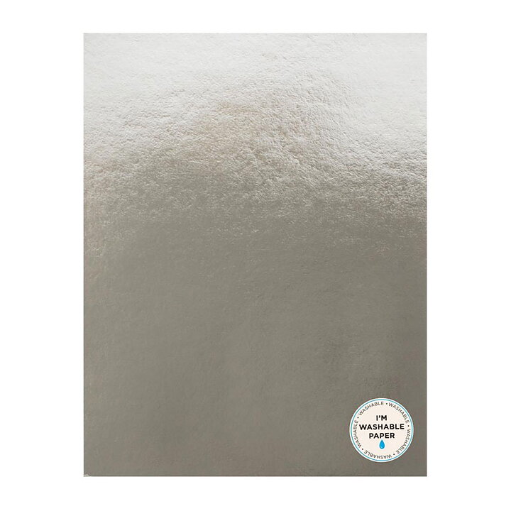 American Crafts Washable Faux Leather Paper 8.5"x11" - Silver