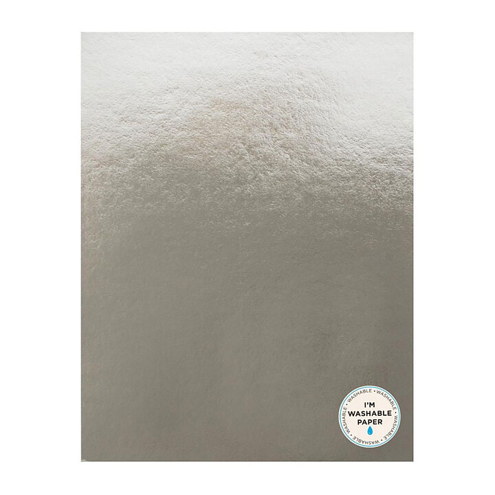 American Crafts Washable Faux Leather Paper 8.5"x11" - Silver