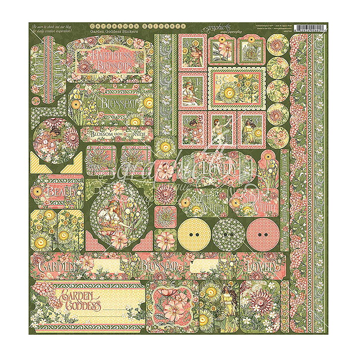 Graphic 45 Cardstock Stickers - Garden Godess