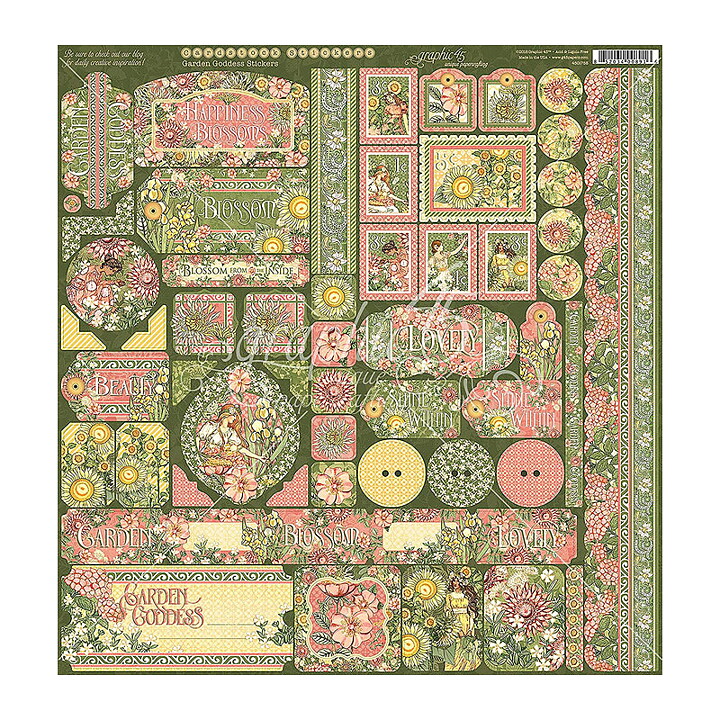 Graphic 45 Cardstock Stickers - Garden Godess