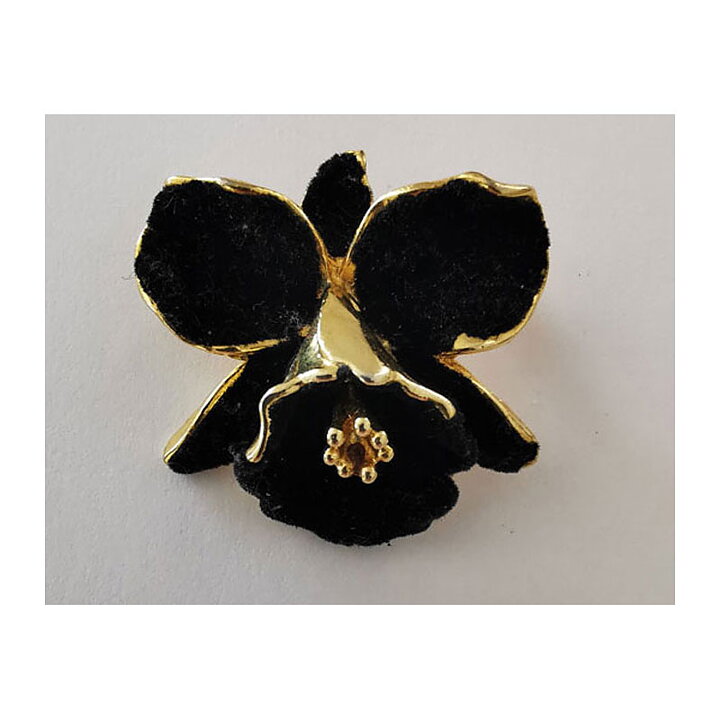 Brooch - Orchid Black