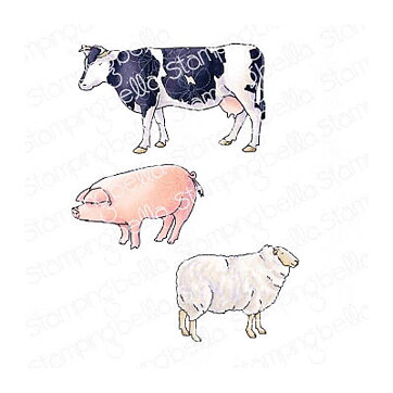 Stamping Bella Cling Rubber Stamps - Edgar And Molly's Vintage Farm Animals