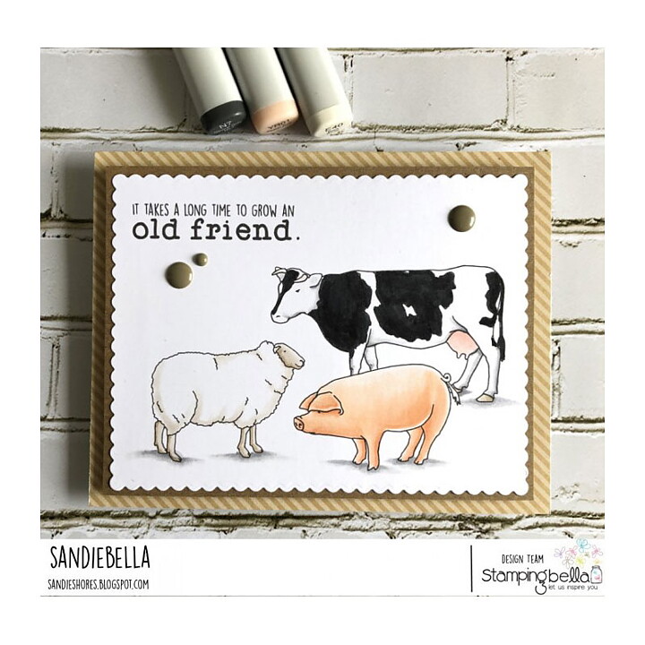 Stamping Bella Cling Rubber Stamps - Edgar And Molly's Vintage Farm Animals