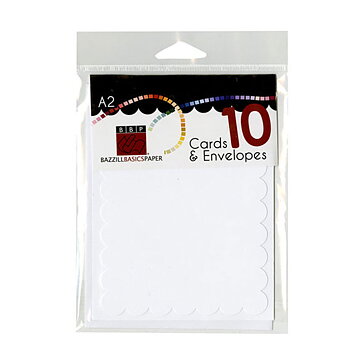 Bazzill Cards & Envelopes A2 - Scallop Coconut Swirl