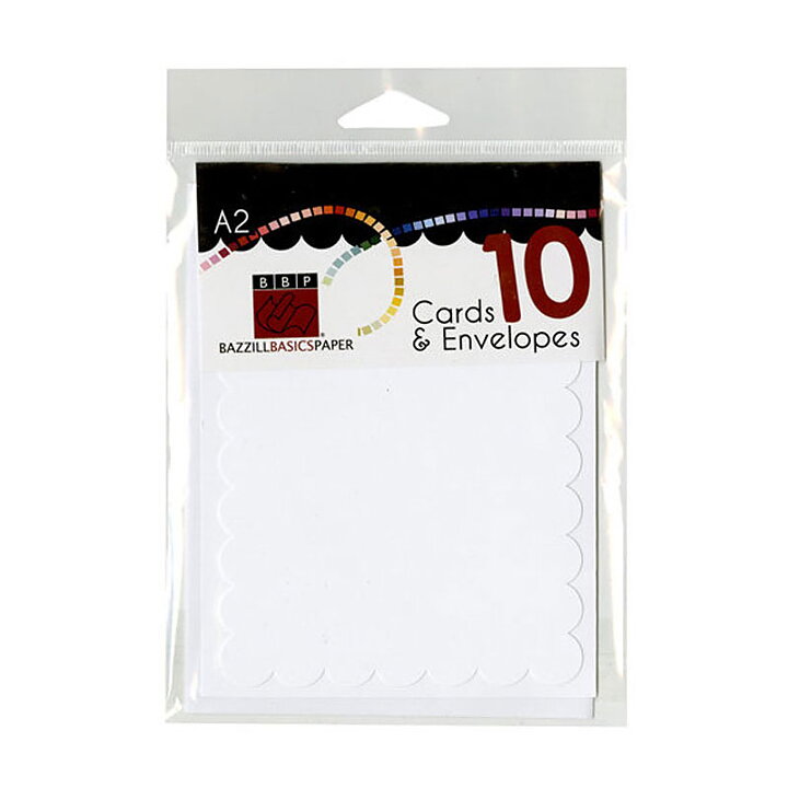Bazzill Cards & Envelopes A2 - Scallop Coconut Swirl