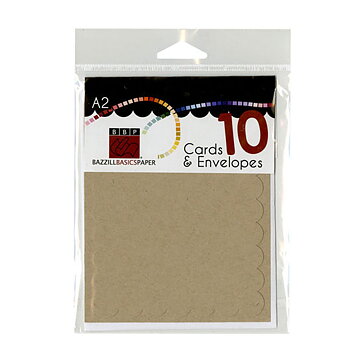 Bazzill Cards & Envelopes A2 - Scallop Kraft