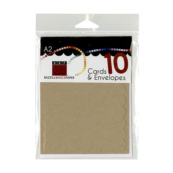Bazzill Cards & Envelopes A2 - Scallop Kraft