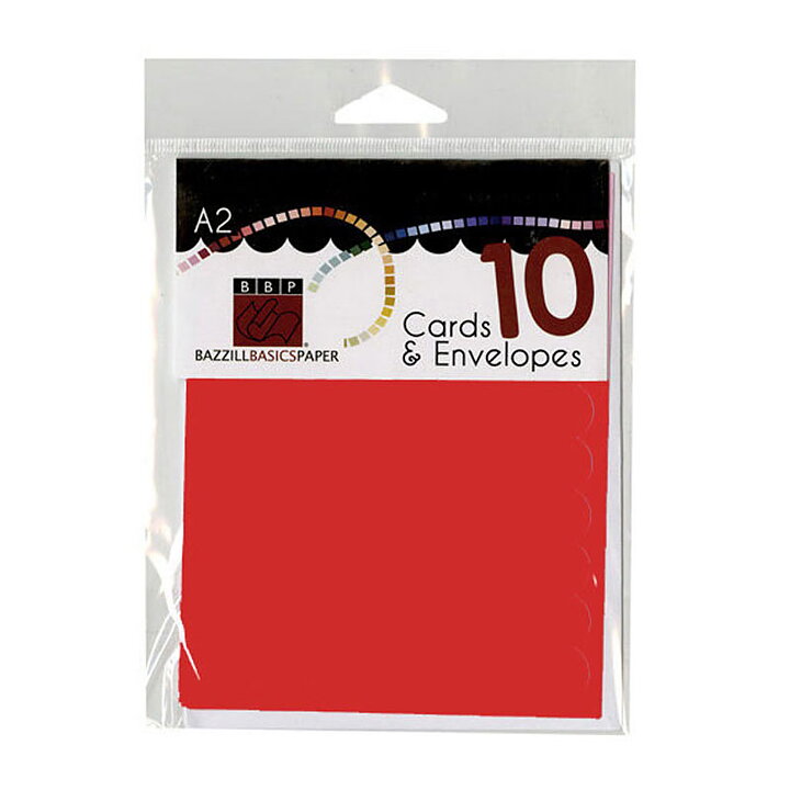 Bazzill Cards & Envelopes A2 - Scallop Sherry Splash