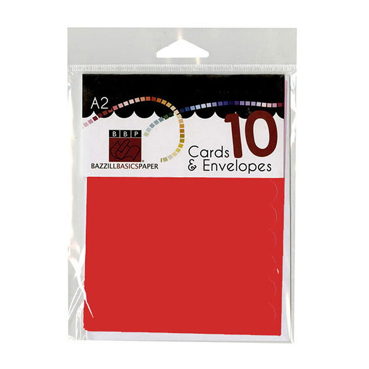 Bazzill Cards & Envelopes A2 - Scallop Sherry Splash