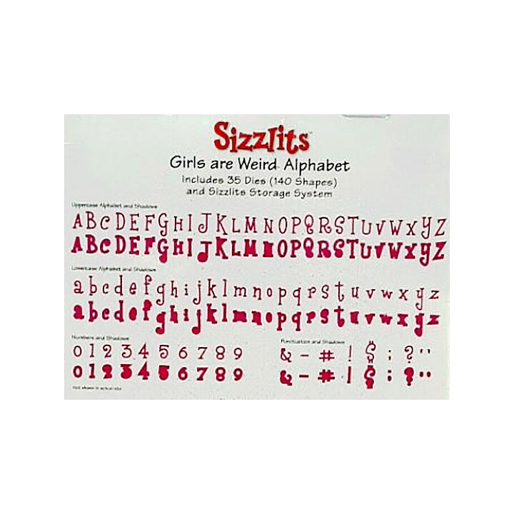 Sizzix Sizzlits Alphabet Dies - Girls are Weird
