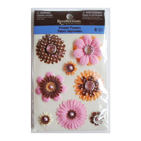 Recollections Flowers Printed Brown/Pink/Orange