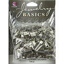 Cousin Basic Metal Findings - Silver Ends Ribbon Clamps 7 & 14 mm