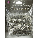 Cousin Basic Metal Findings - Silver Ends Ribbon Clamps 7 & 14 mm