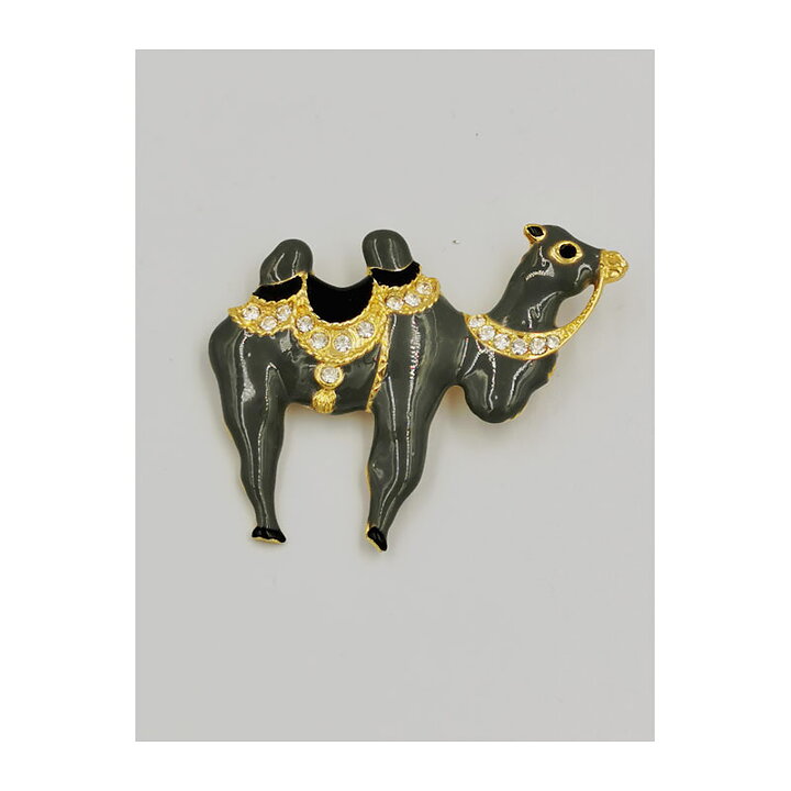 Brooch Vintage - Camel Enamelled with Rhinestones