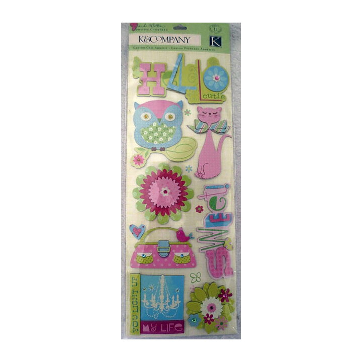 K&Company Adhesive Chipboard - BW Hello Cutie