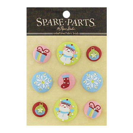 Brads - Spare Parts Fabric Embellished Christmas
